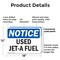 Signmission Used Jet-A Fuel, 18 in W x Rectangle, Plastic OS-2PACK-NS-P-1218-L-18833 - alternate 2